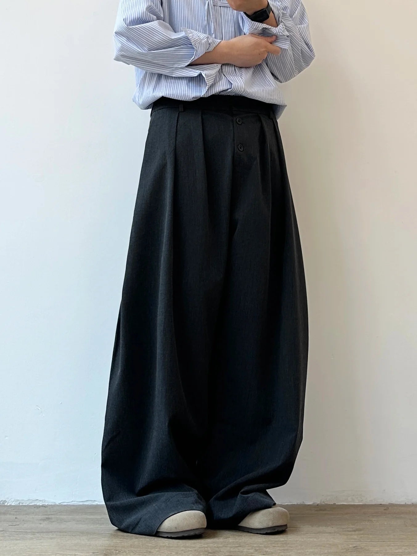 Straight wide-leg suit long pants M004