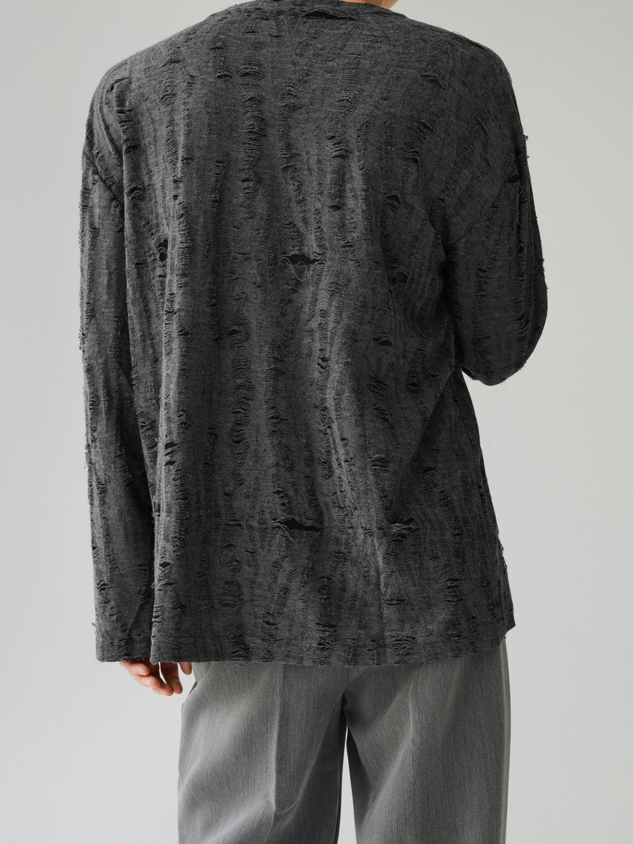 [HOHO]round neck hole T-shirt J0099