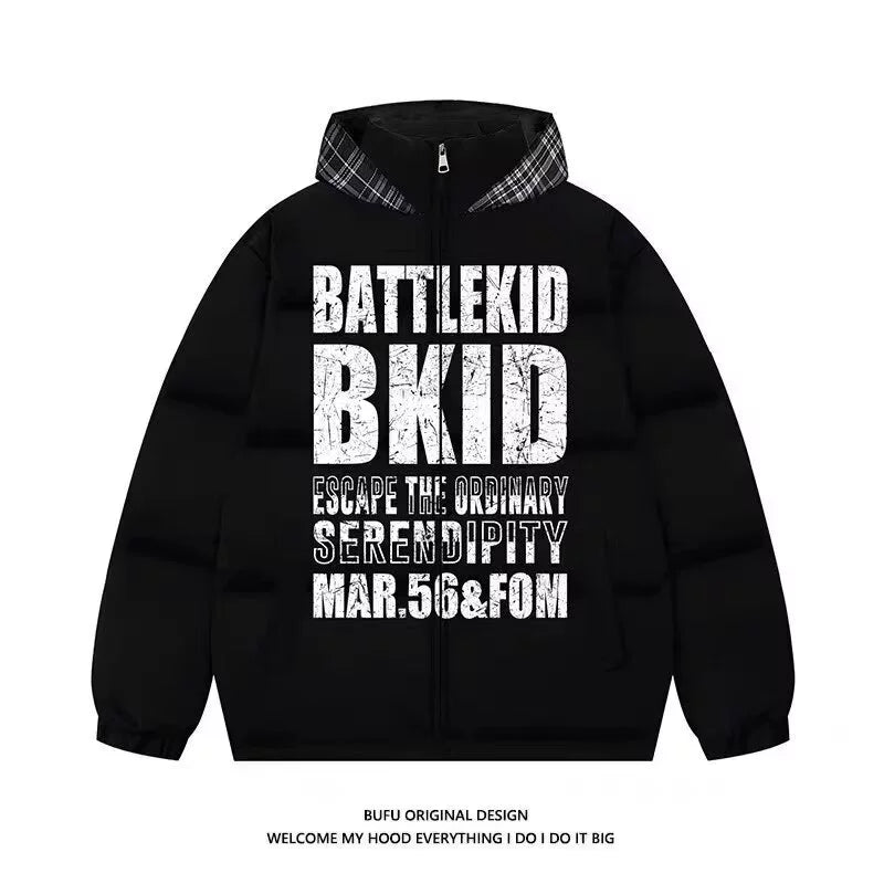 American Letter Print Cotton Jacket T0079