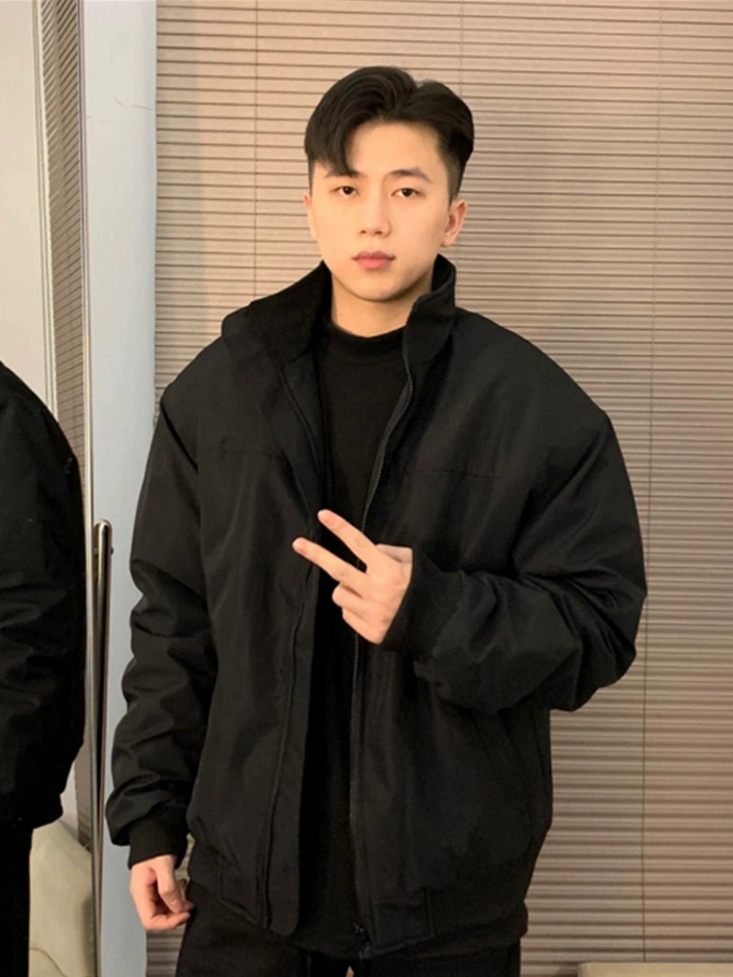 Black Padded Flight Jacket C0390