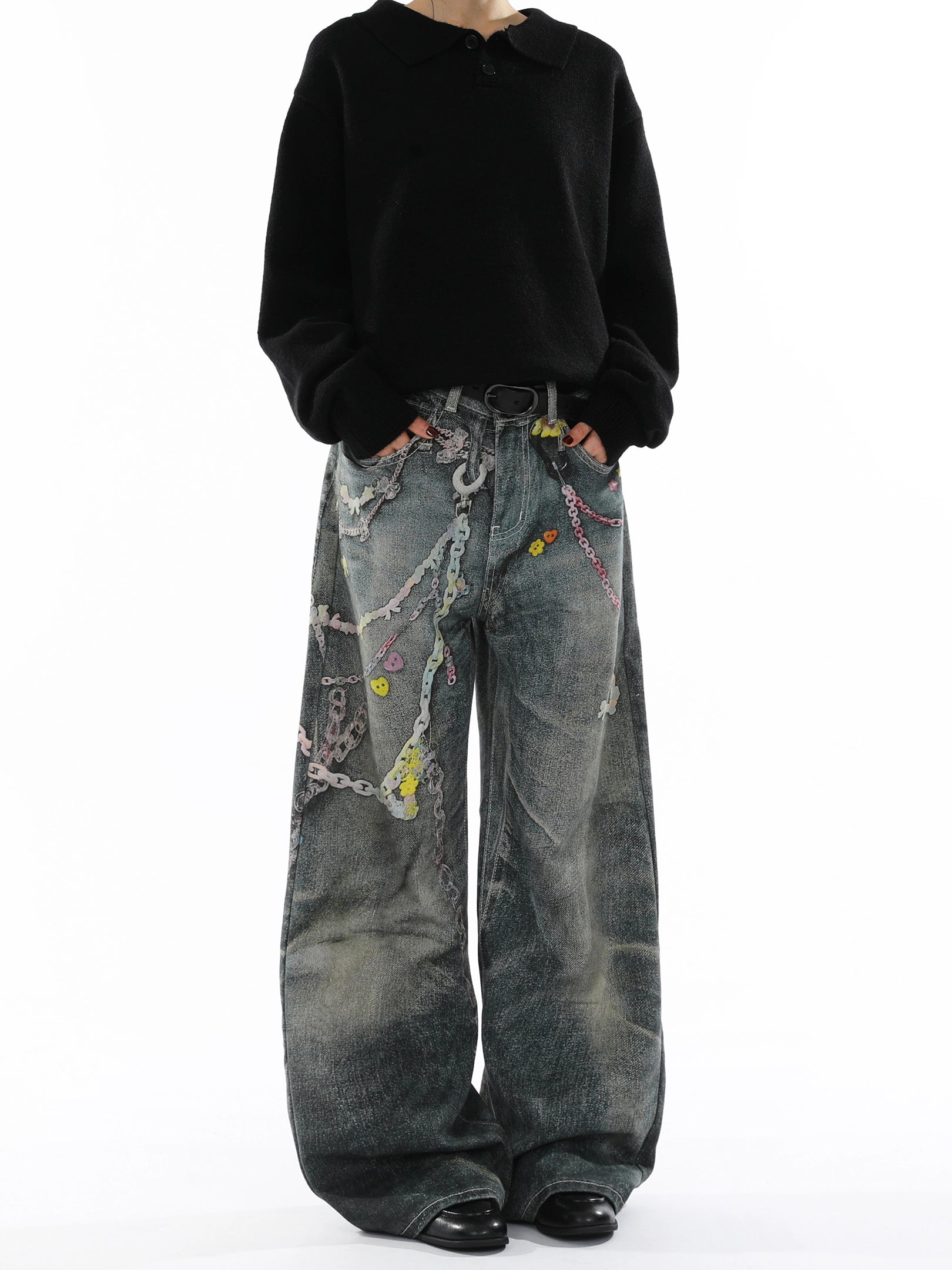 American Printed Straight Jeans B0169