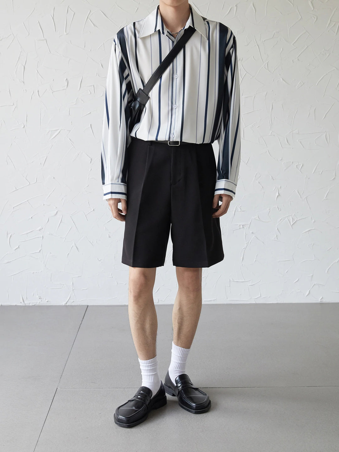 [DAZIONSED] STRIPE LONG SHIRT J0125
