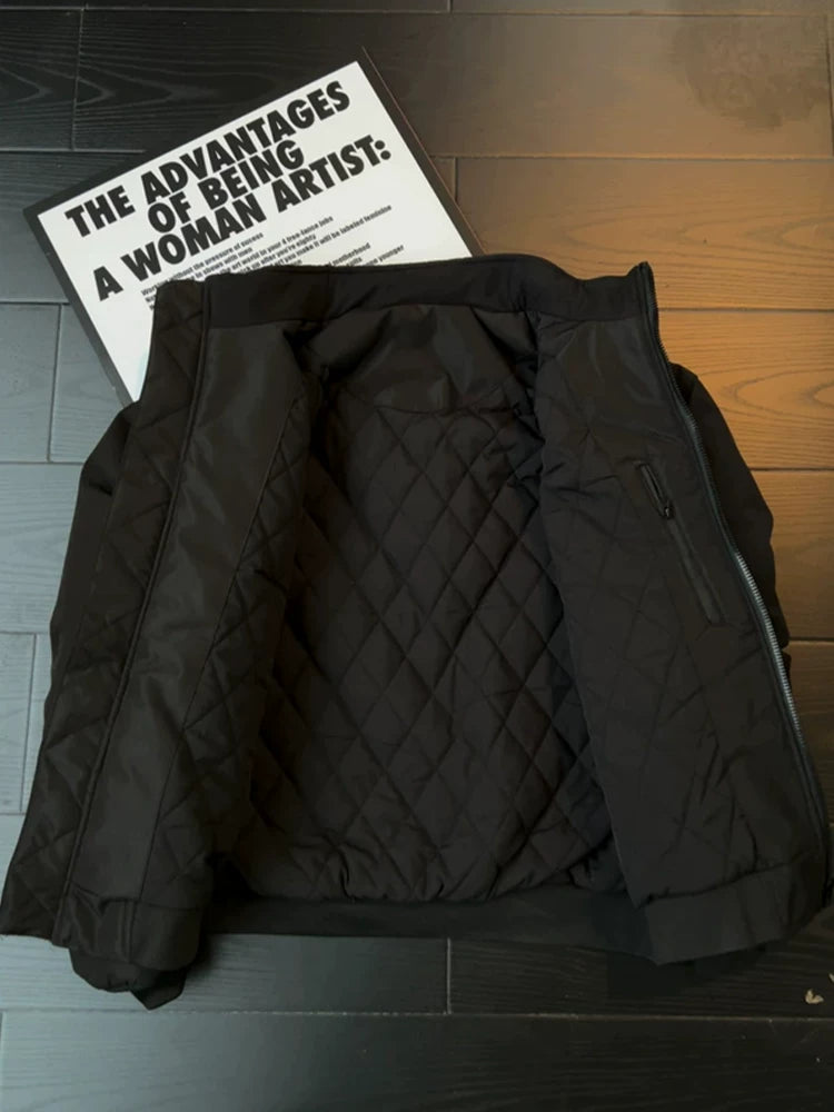 Black short three-proof thickened flight jacket ff0283