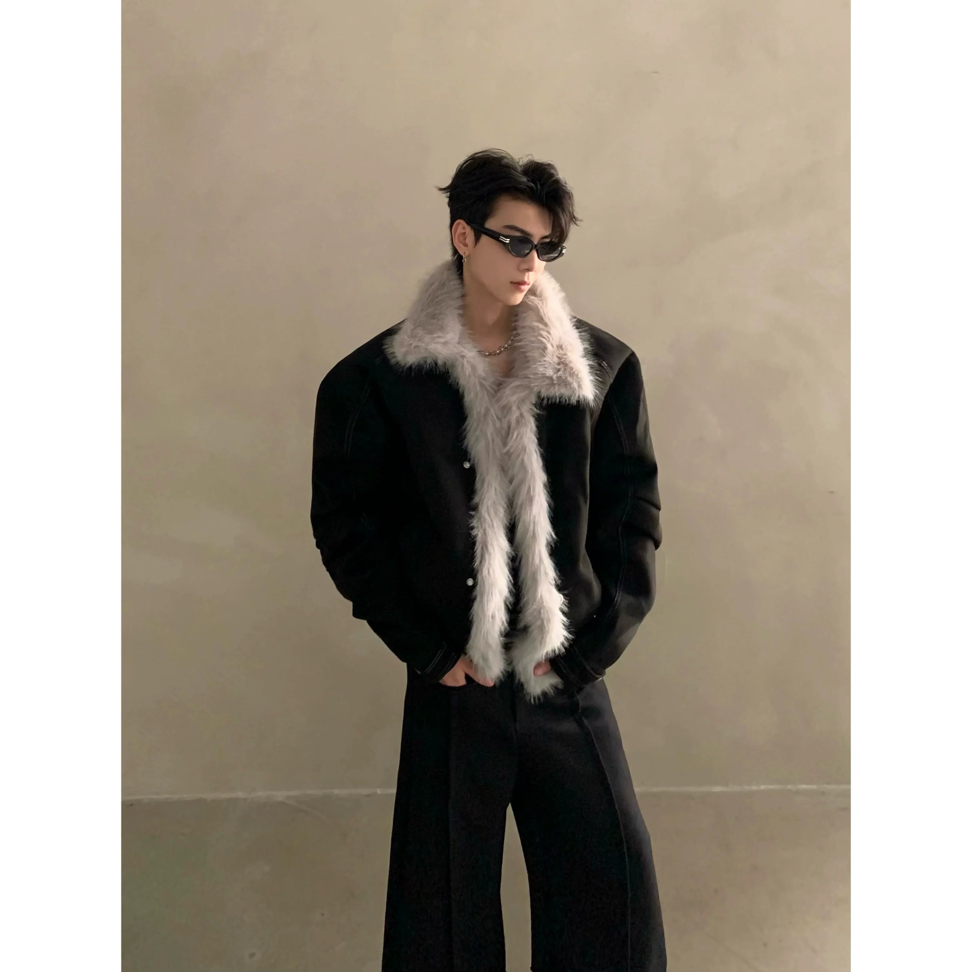 Winter niche high-end ruffian handsome sweater-neck cotton-padded jacket for men with thickened thermal seat mountain carving cotton-padded jacket T0192