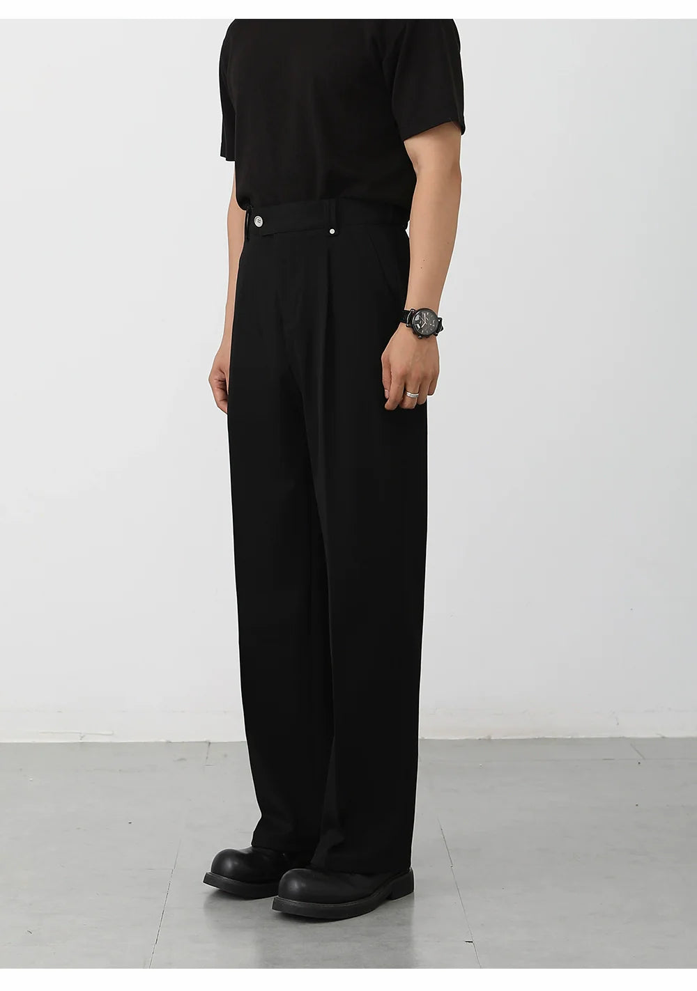 Casual pants men's straight Korean wide-leg suit pants M002