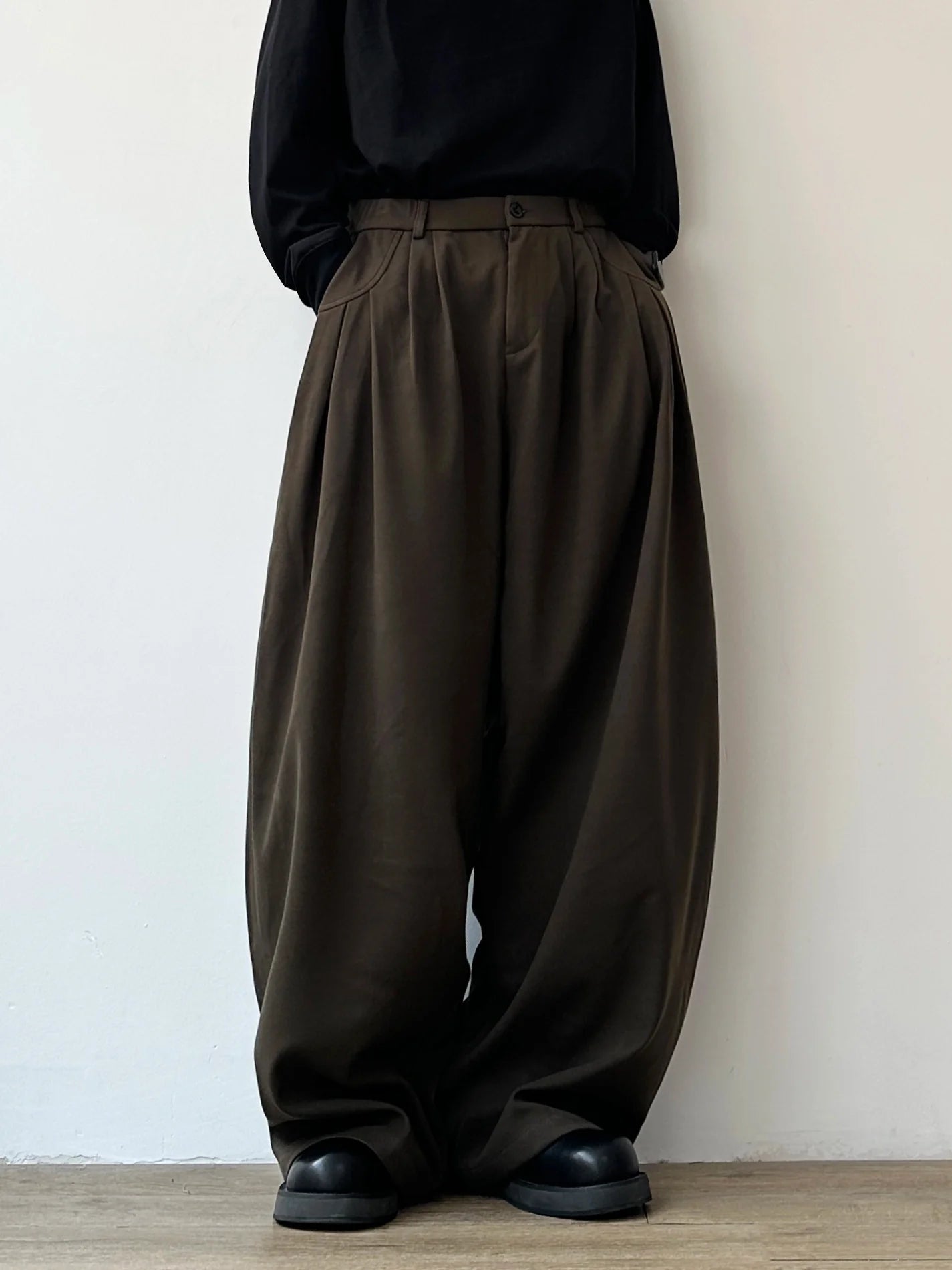 Retro pendant loose wide-leg casual pants scimitar pants B0318