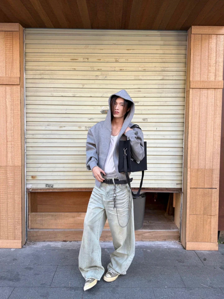 [FLAT ROOM] HEAVYWEIGHT BOX FIT ZIP HOODIE S0215