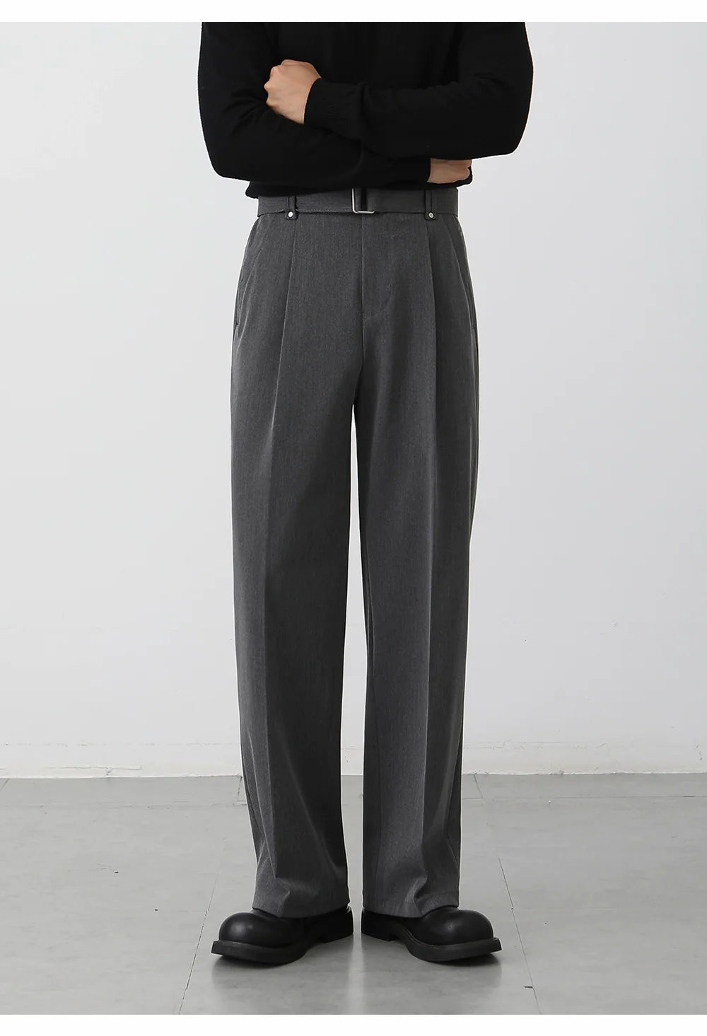 Casual pants men's straight Korean wide-leg suit pants M002