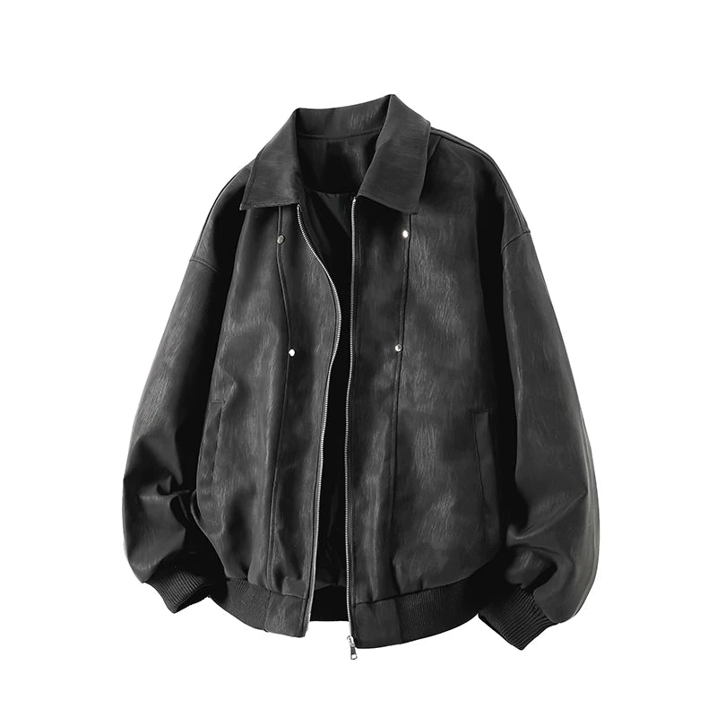 Rivet deconstructed leather jacket FE0700