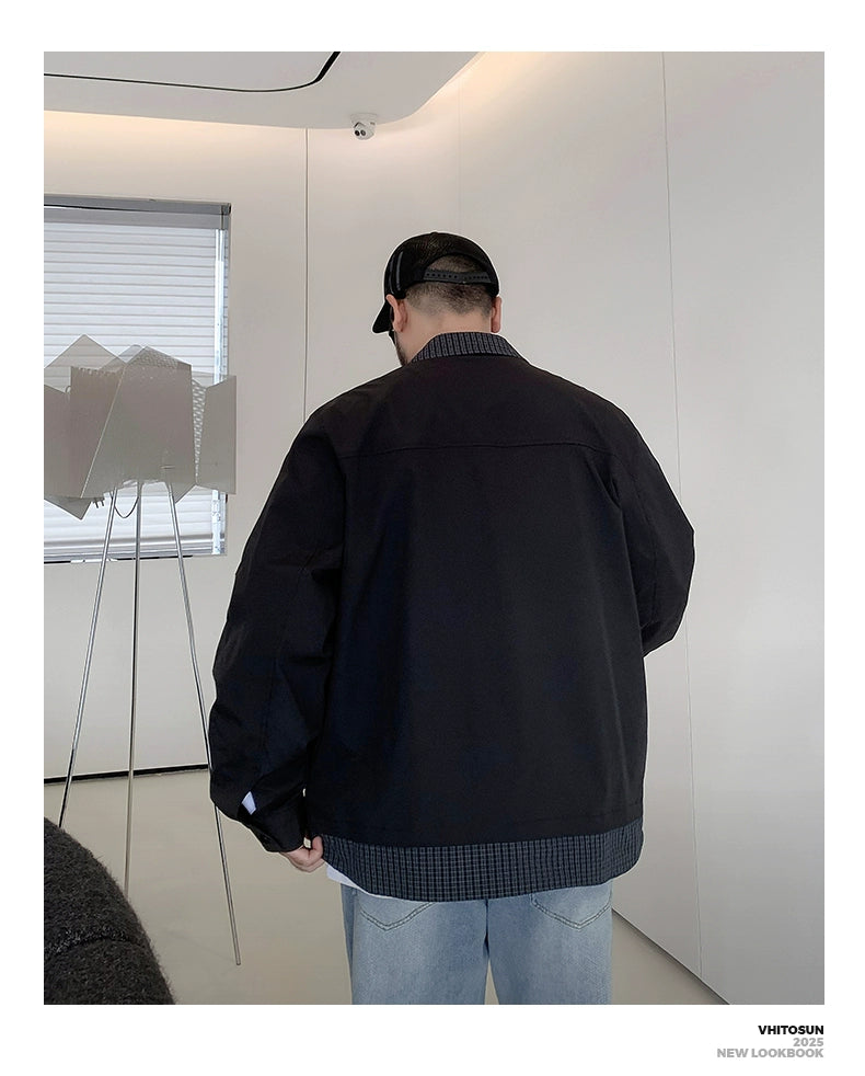 Large size spliced jacket T0297