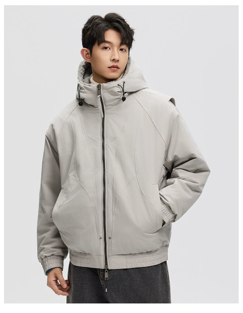 American retro double-sided fleece jacket C0388