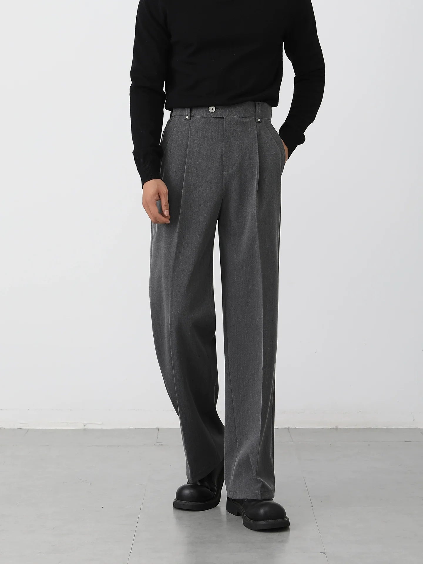Casual pants men's straight Korean wide-leg suit pants M002