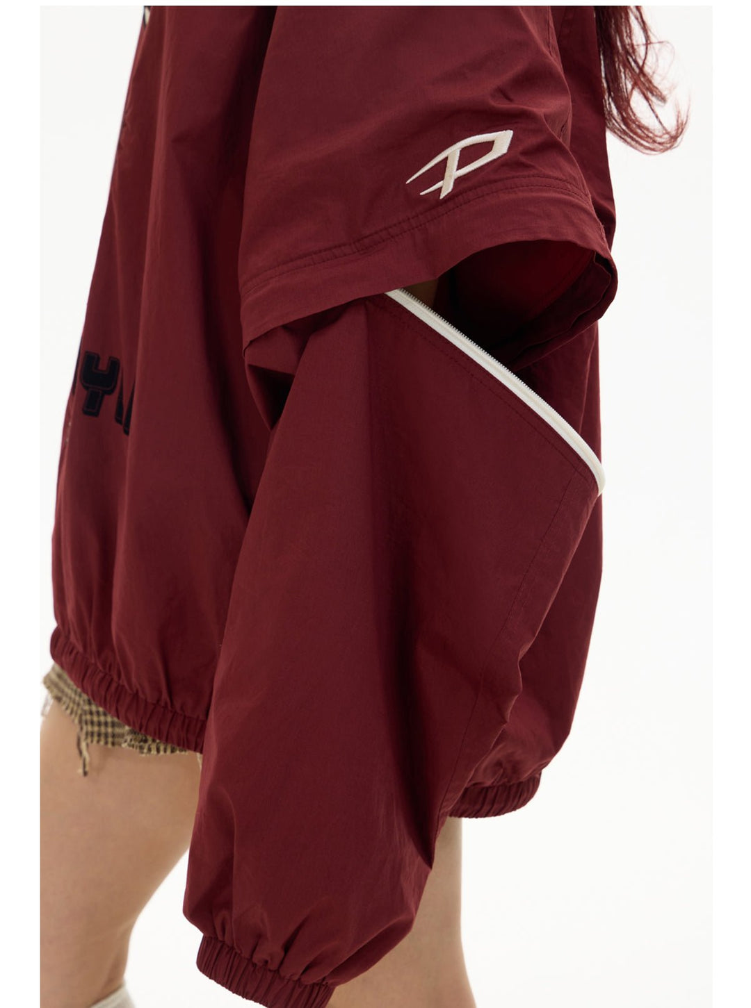 [PeopleStyle] Badge Embroidery Retro Sport V-Neck Sweatshirt S0216