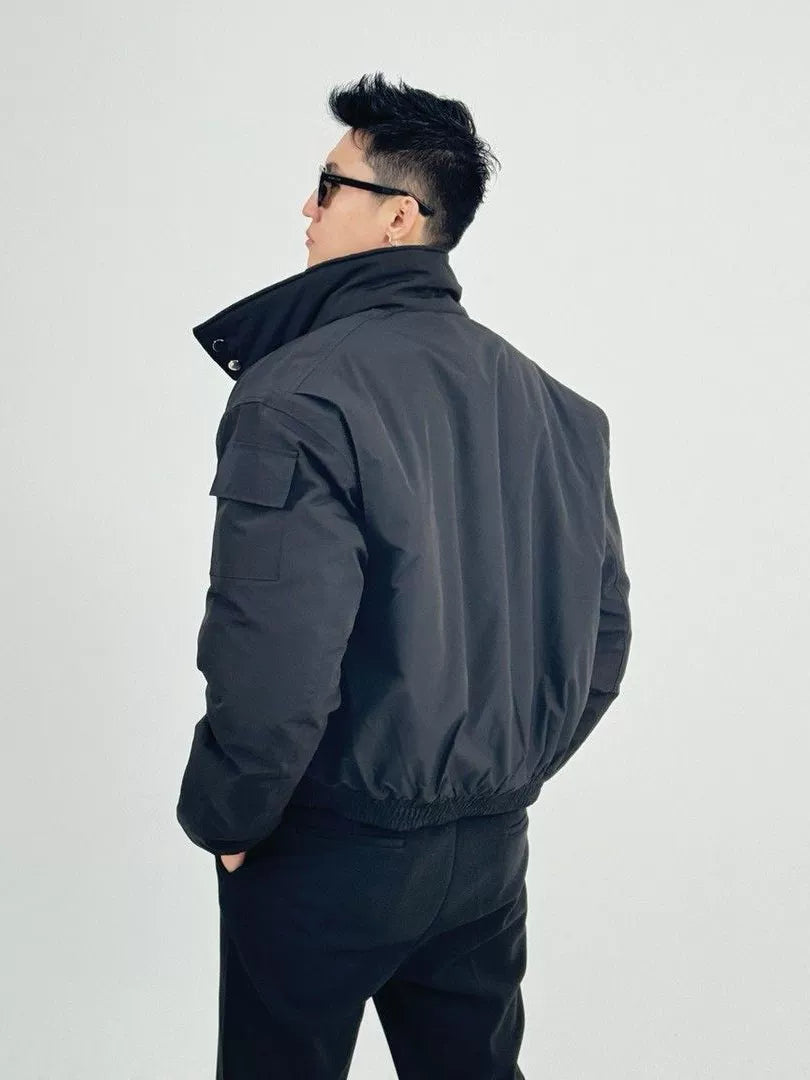 American stand-up collar tooling cotton-padded jacket T0373