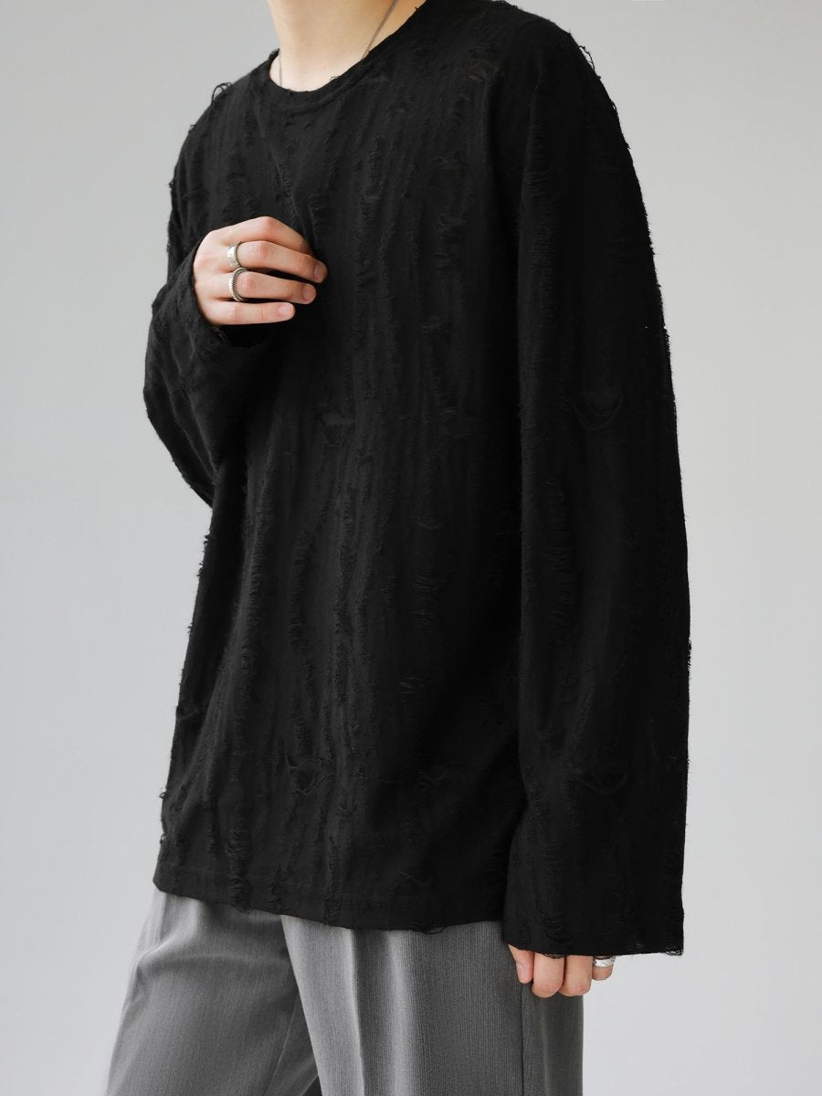 [HOHO]round neck hole T-shirt J0099