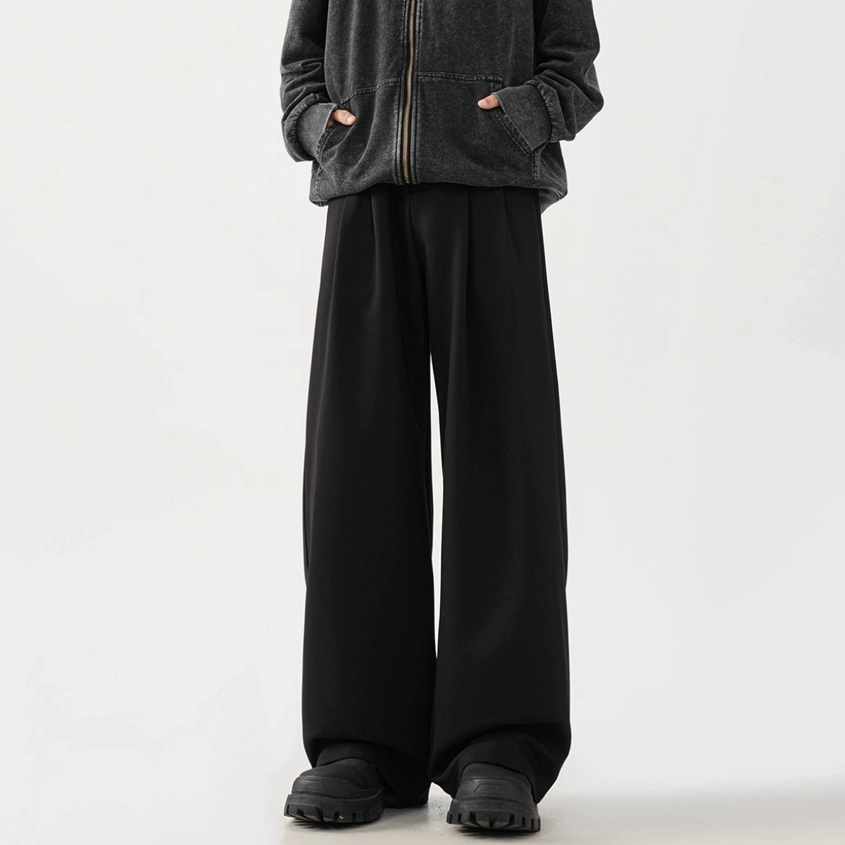 Black wide-leg trousers B0182