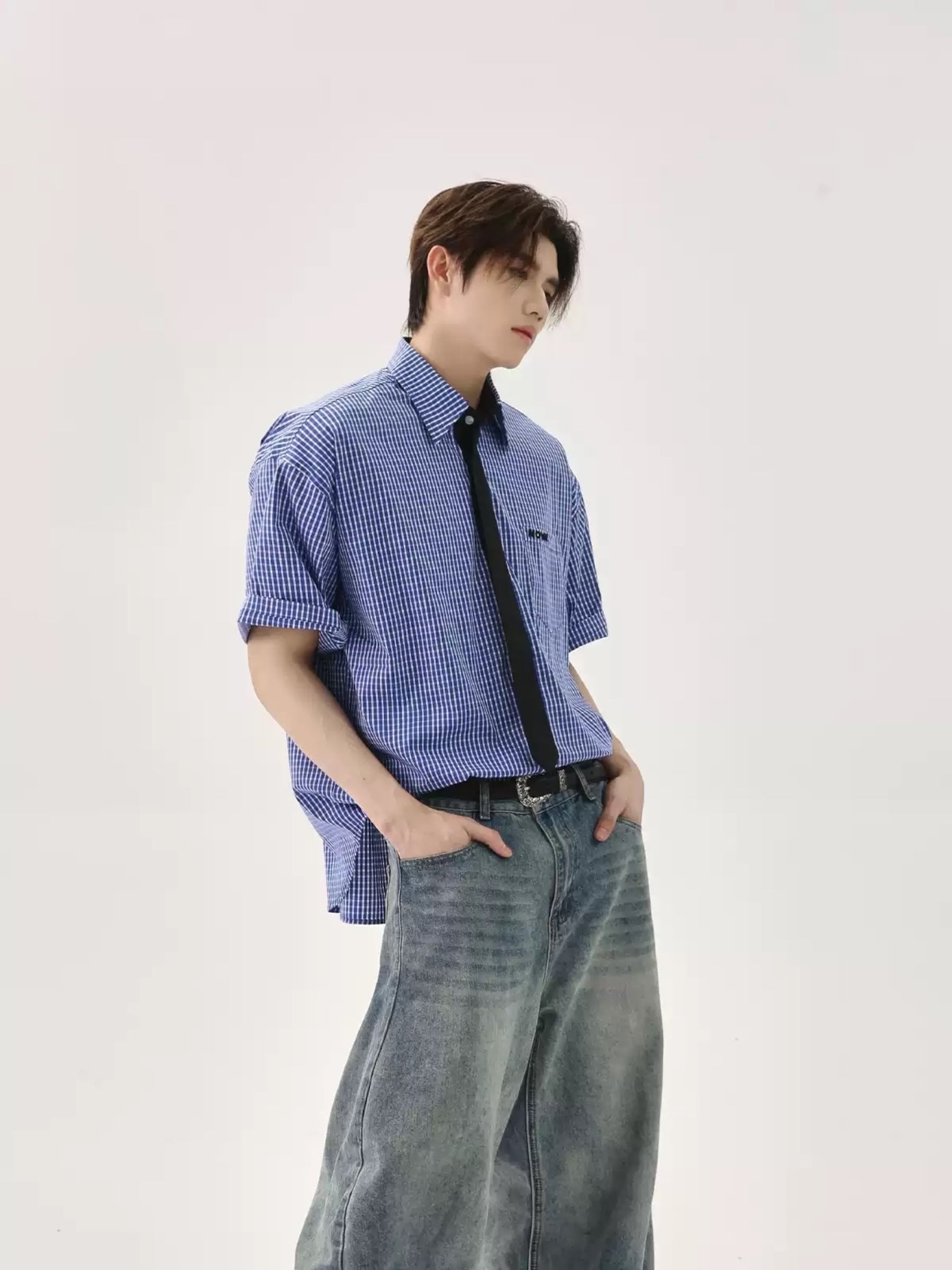 [TURNTIDE] VINTAGE COLLEGE CHECK shirt J0137