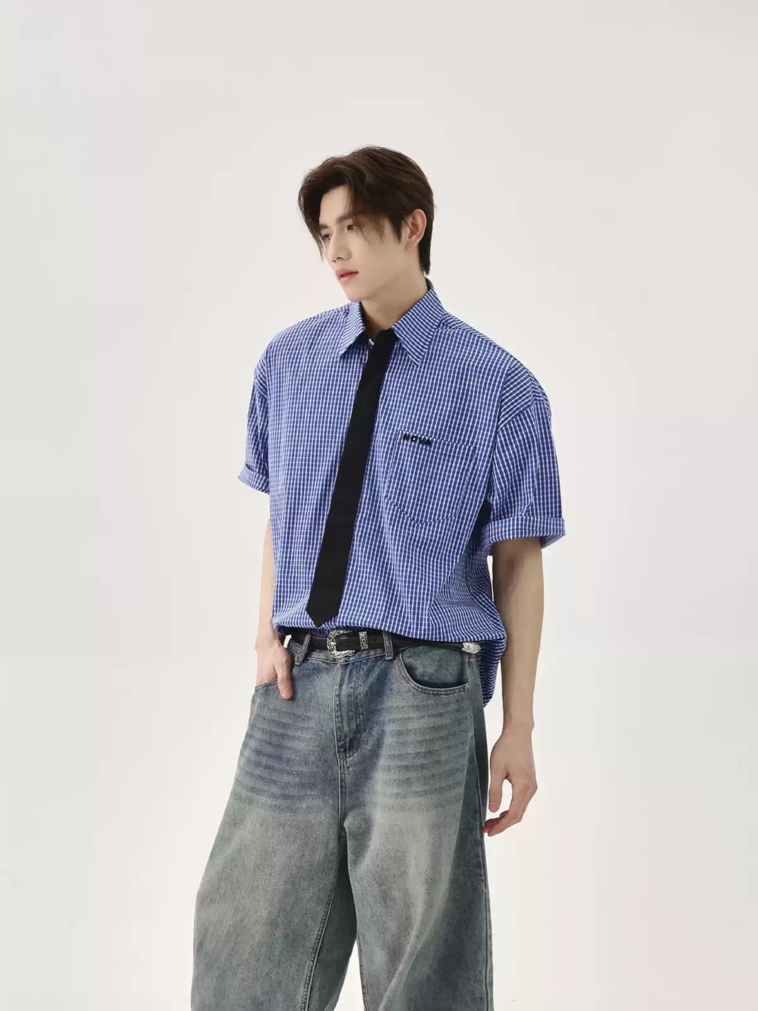 [TURNTIDE] VINTAGE COLLEGE CHECK shirt J0137