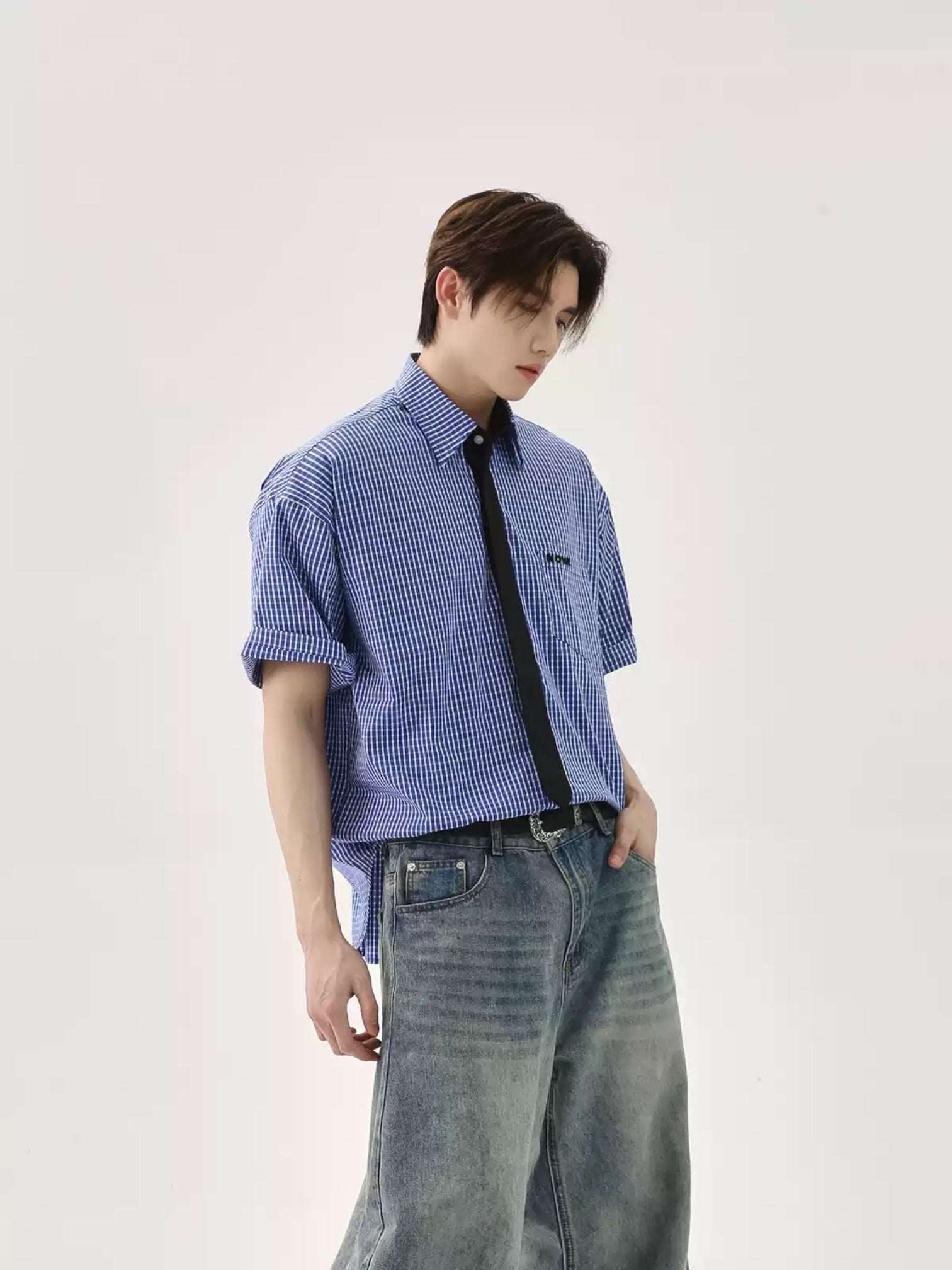 [TURNTIDE] VINTAGE COLLEGE CHECK shirt J0137