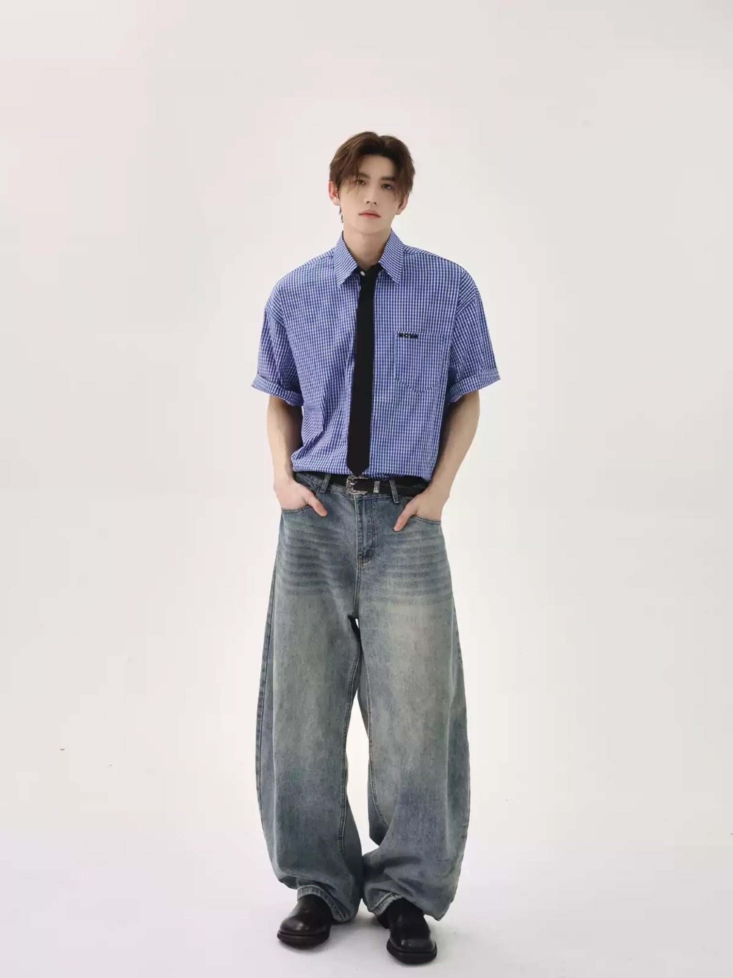 [TURNTIDE] VINTAGE COLLEGE CHECK shirt J0137