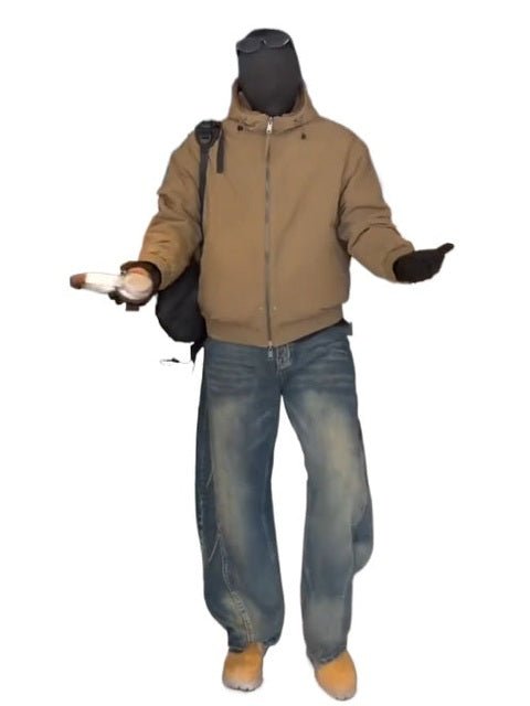 American retro double-sided fleece jacket C0388