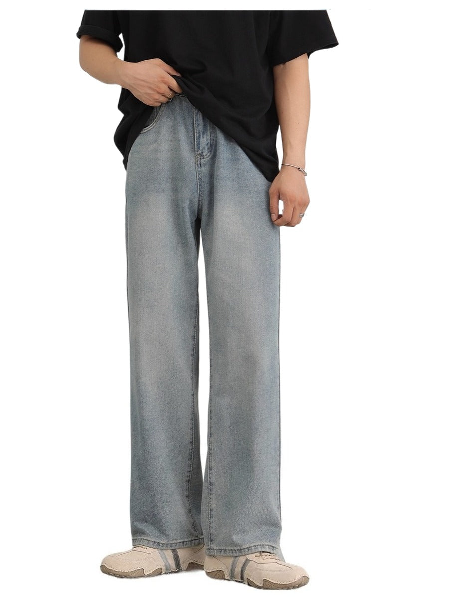 Washed and old versatile casual pants B0316