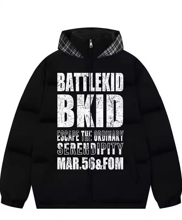 American Letter Print Cotton Jacket T0079