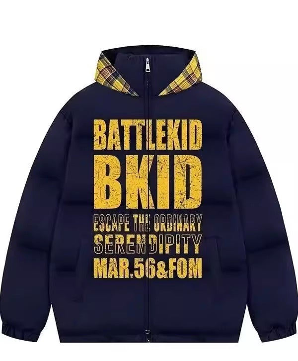 American Letter Print Cotton Jacket T0079