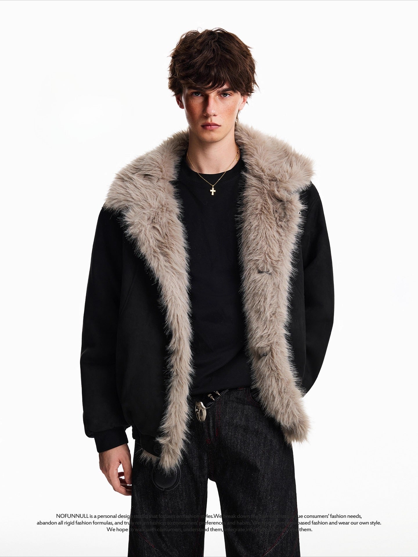 Sweater neck cotton coat T0081