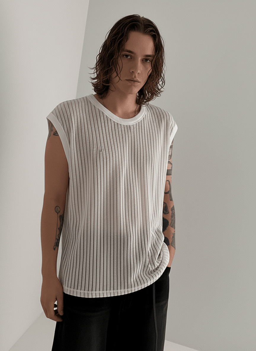 [MRCYC] Round Neck Sleeveless T-shirt J0109