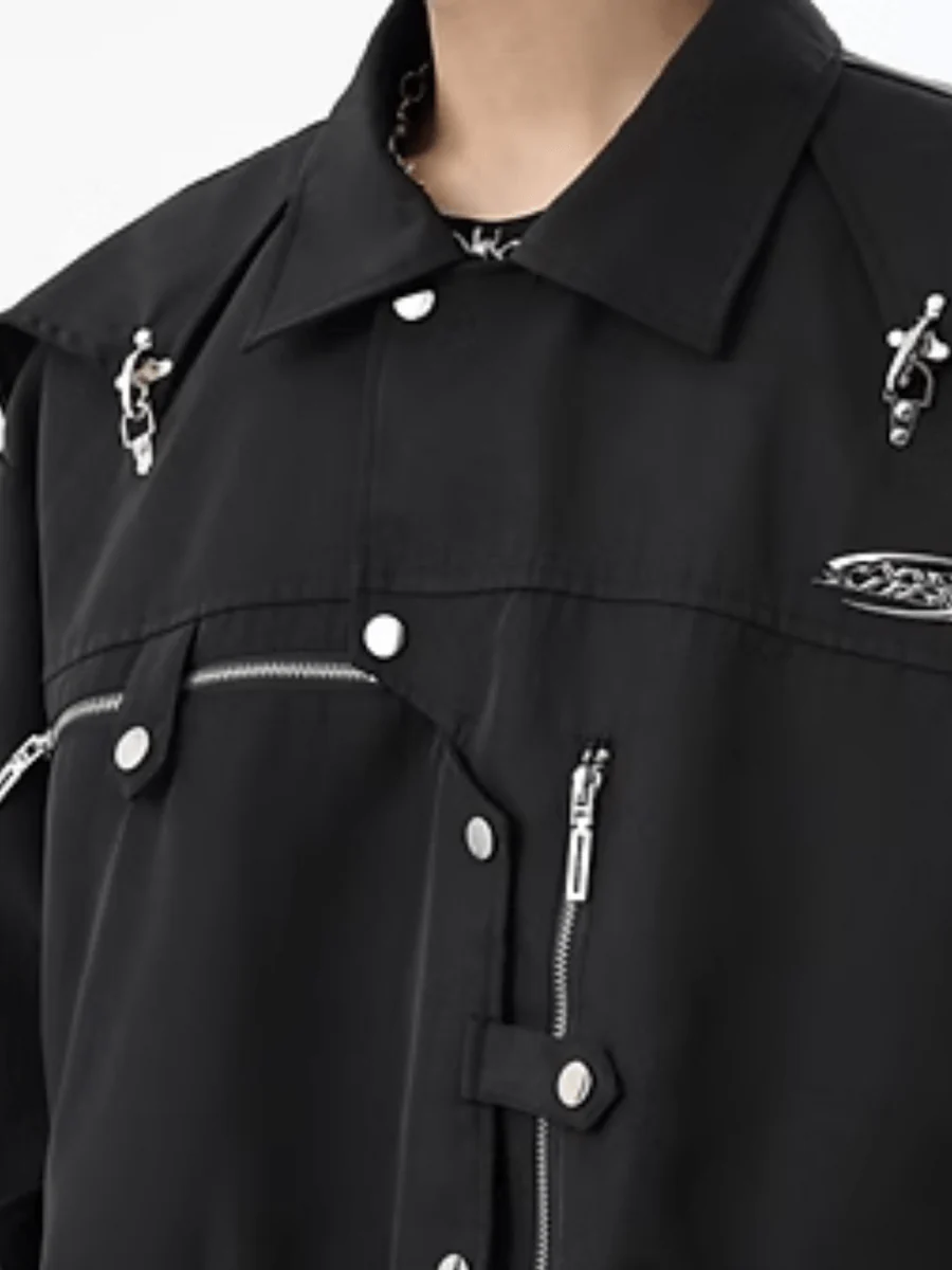 [TREND ST] niche design metal jacket T0178