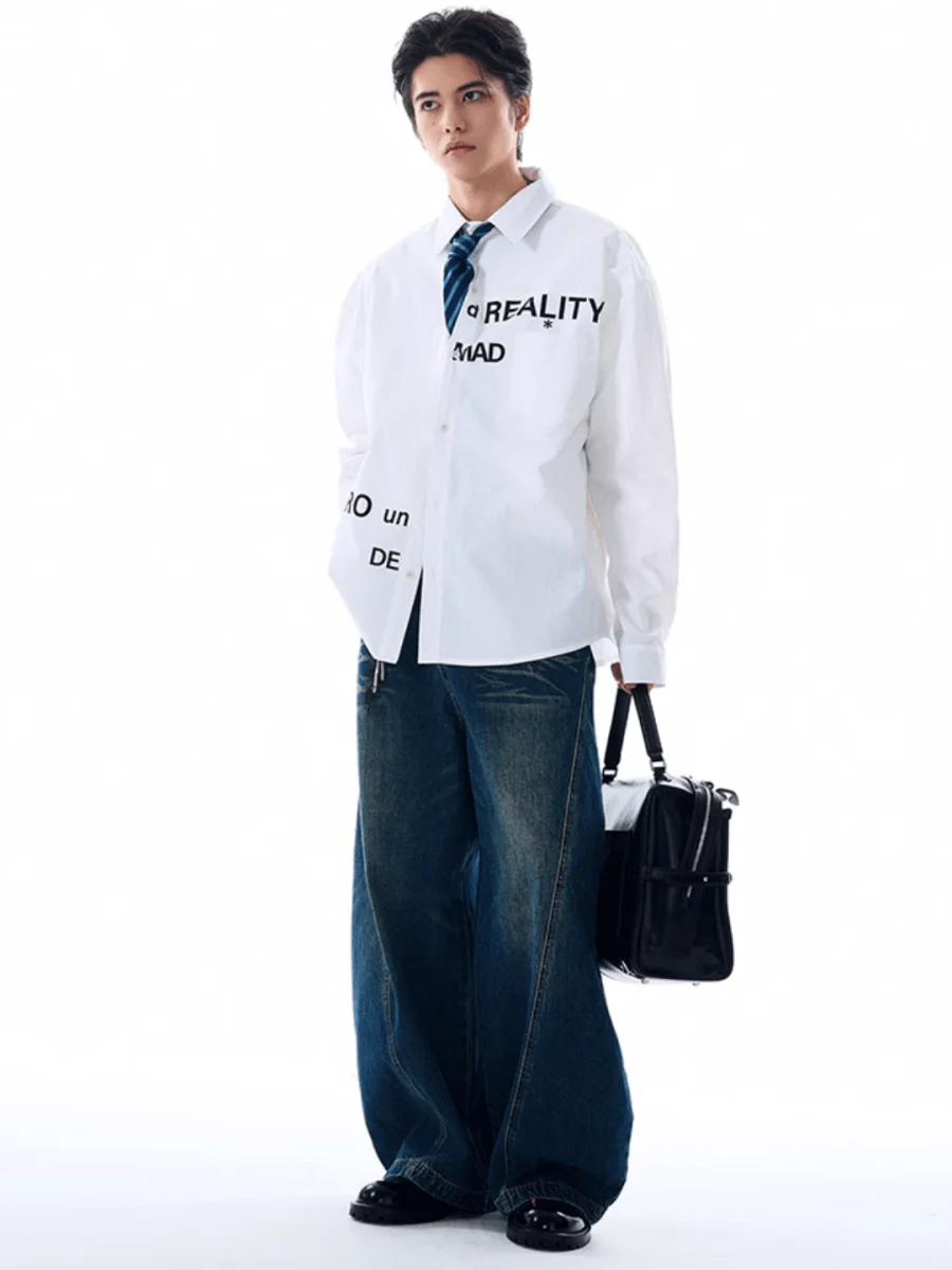 [MADWITCH] Original niche letter print shirt J0144