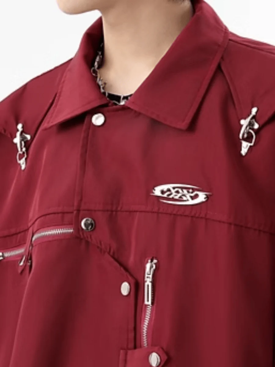 [TREND ST] niche design metal jacket T0178