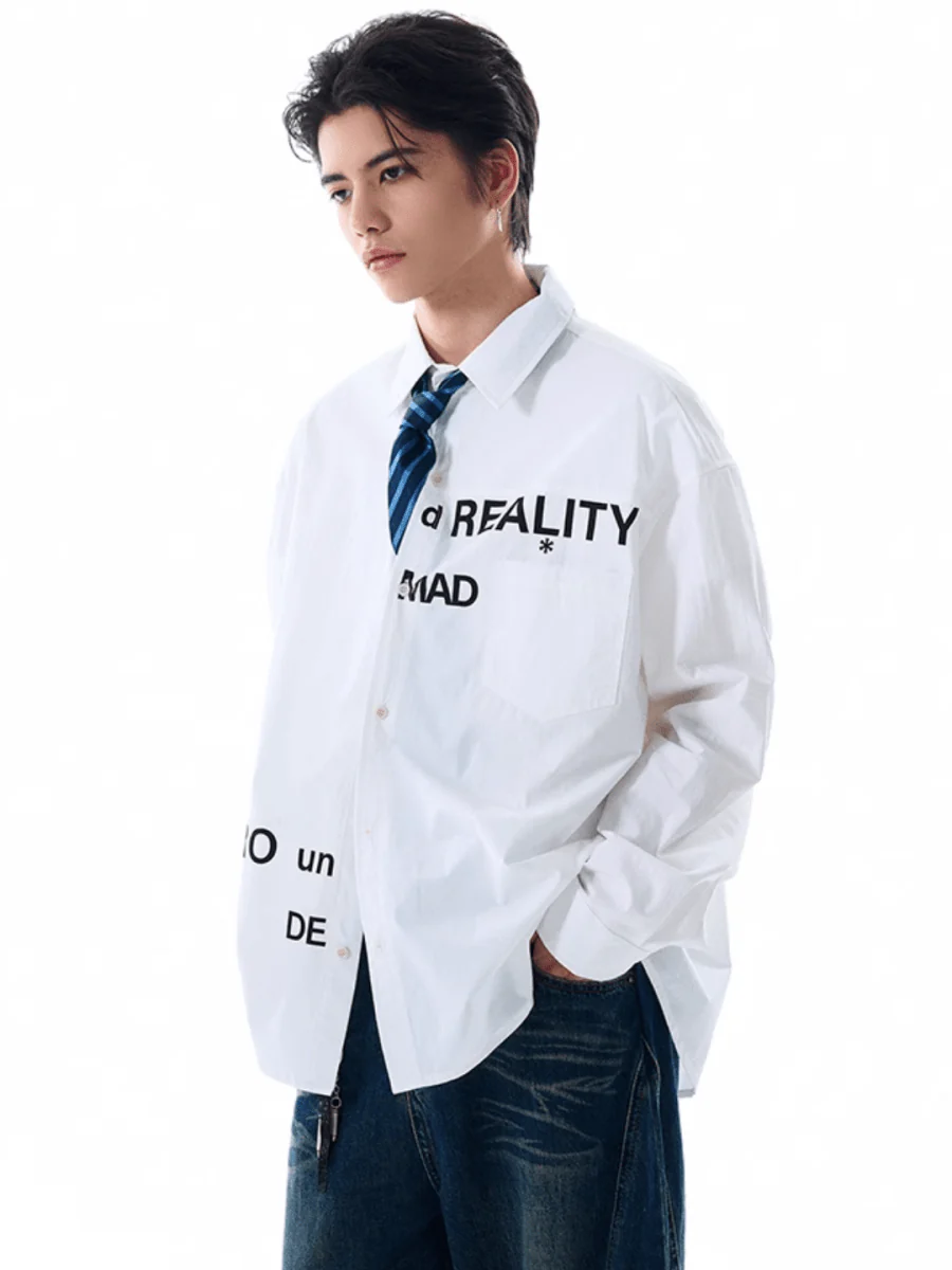 [MADWITCH] Original niche letter print shirt J0144