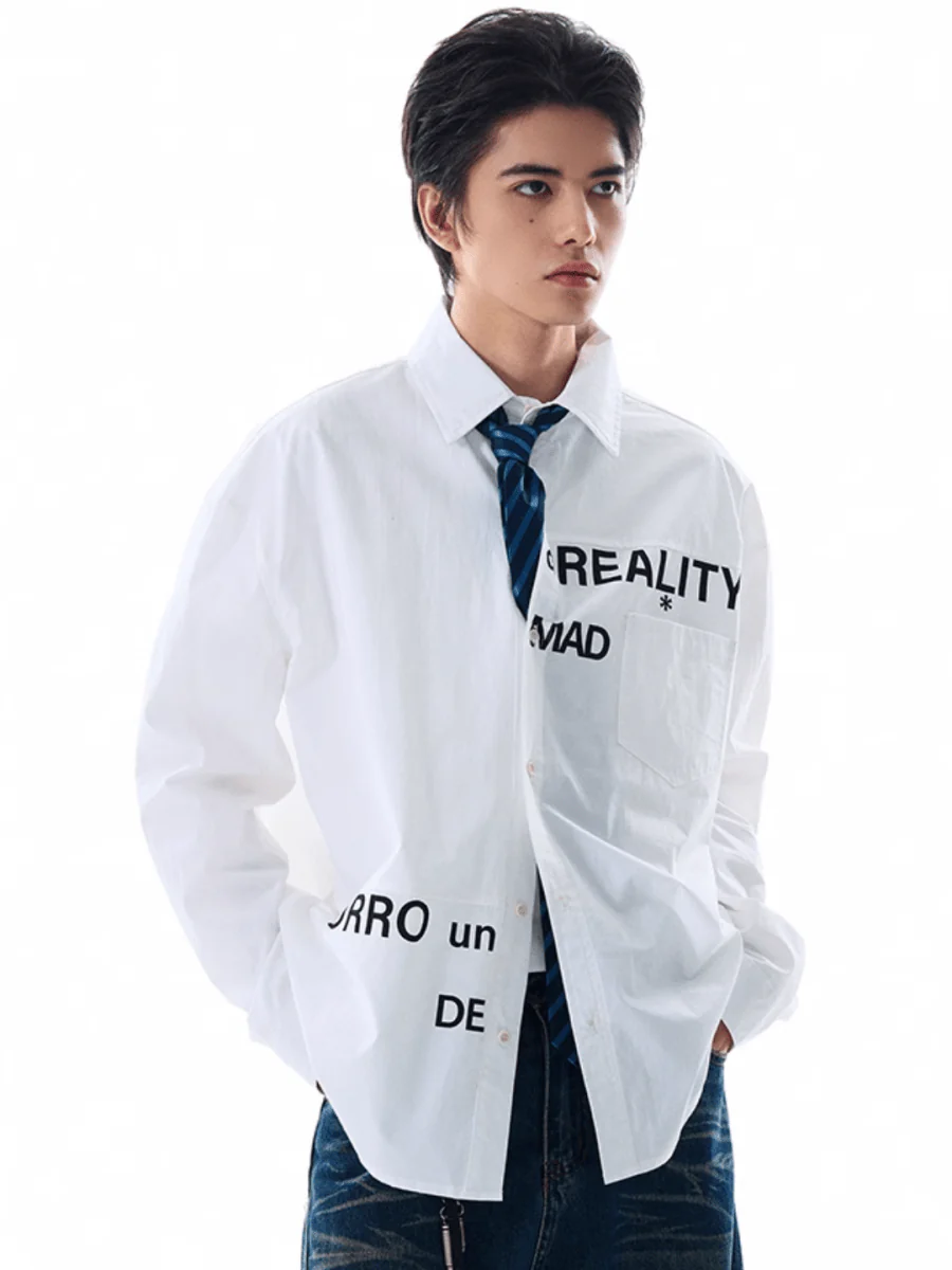 [MADWITCH] Original niche letter print shirt J0144