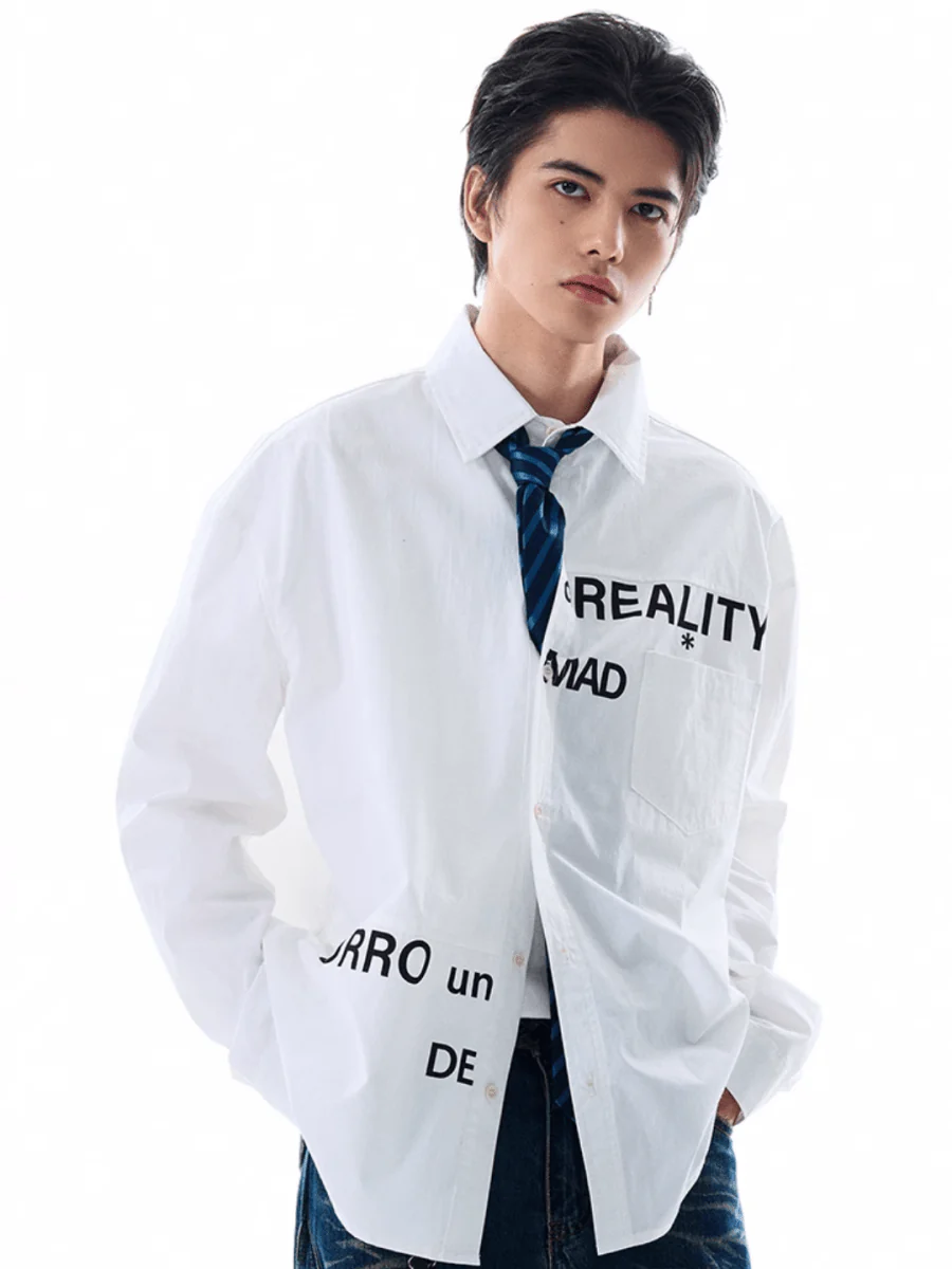 [MADWITCH] Original niche letter print shirt J0144