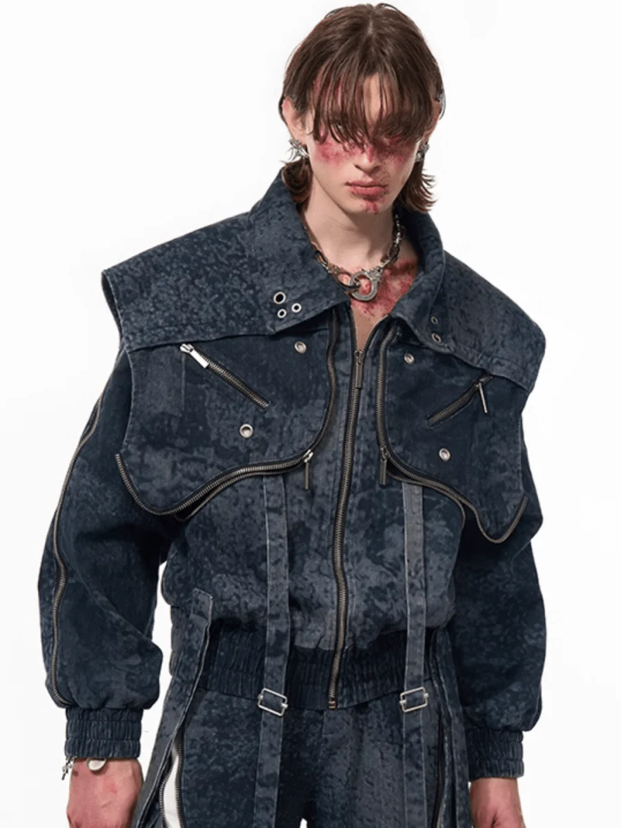 [STARTEXCEEDEND] Zipper structure splicing Jacket + Bottoms T0180