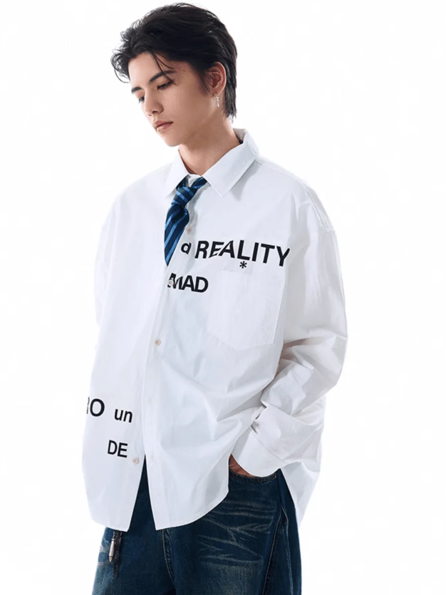 [MADWITCH] Original niche letter print shirt J0144