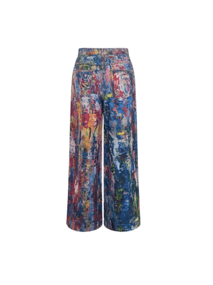 [STARTEXCEEDEND] Graffiti oil painting wide-leg jeans B0309