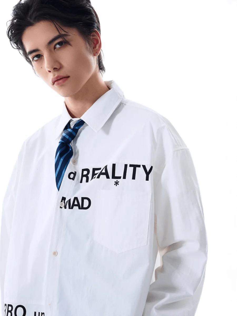 [MADWITCH] Original niche letter print shirt J0144