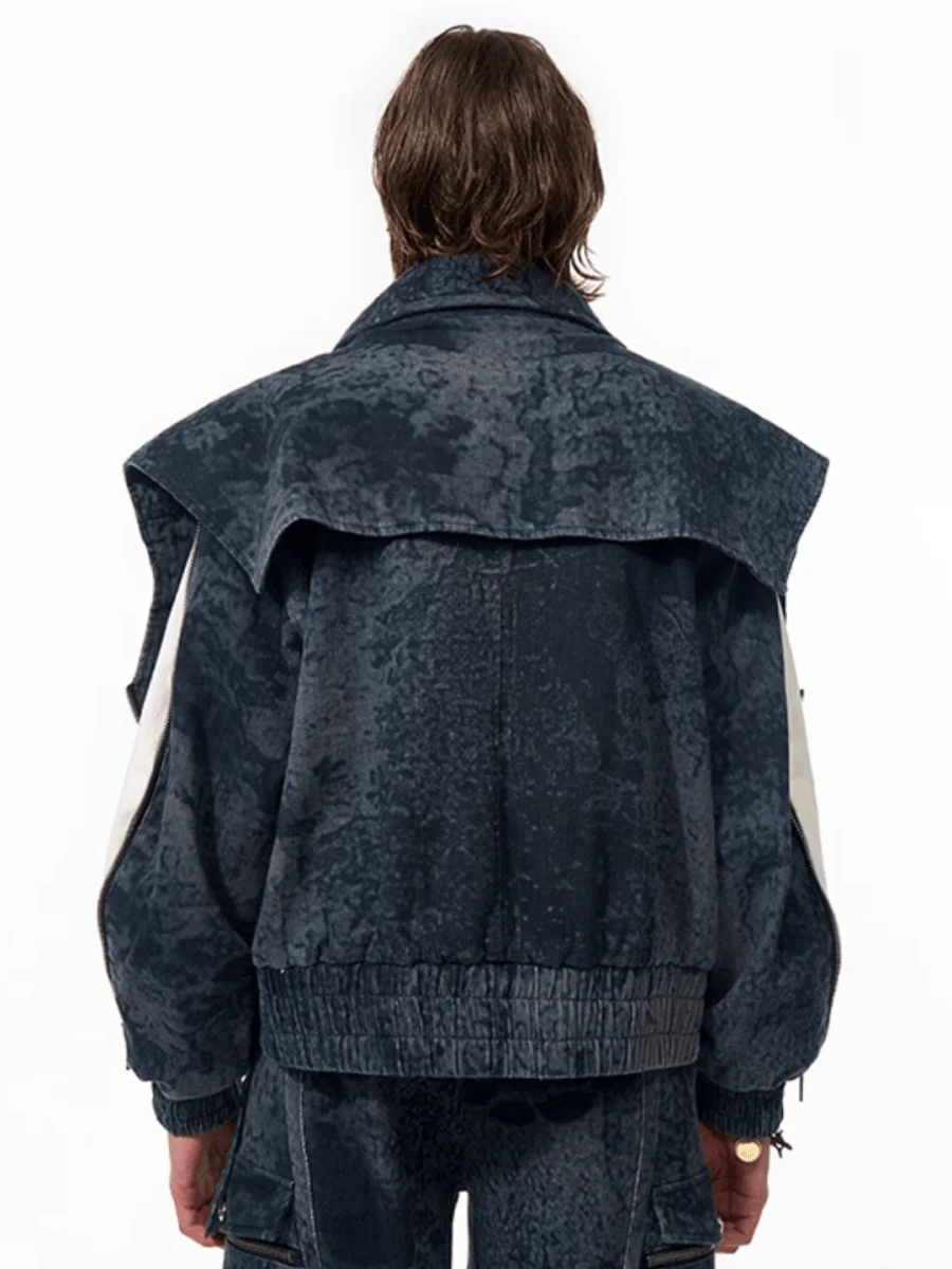 [STARTEXCEEDEND] Zipper structure splicing Jacket + Bottoms T0180