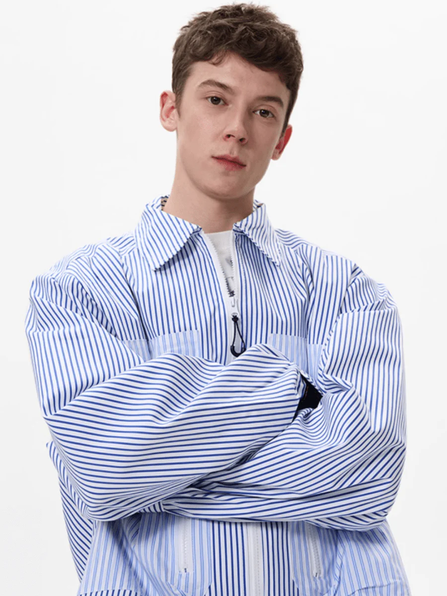 [MADWITCH] striped shirt jacket J0143