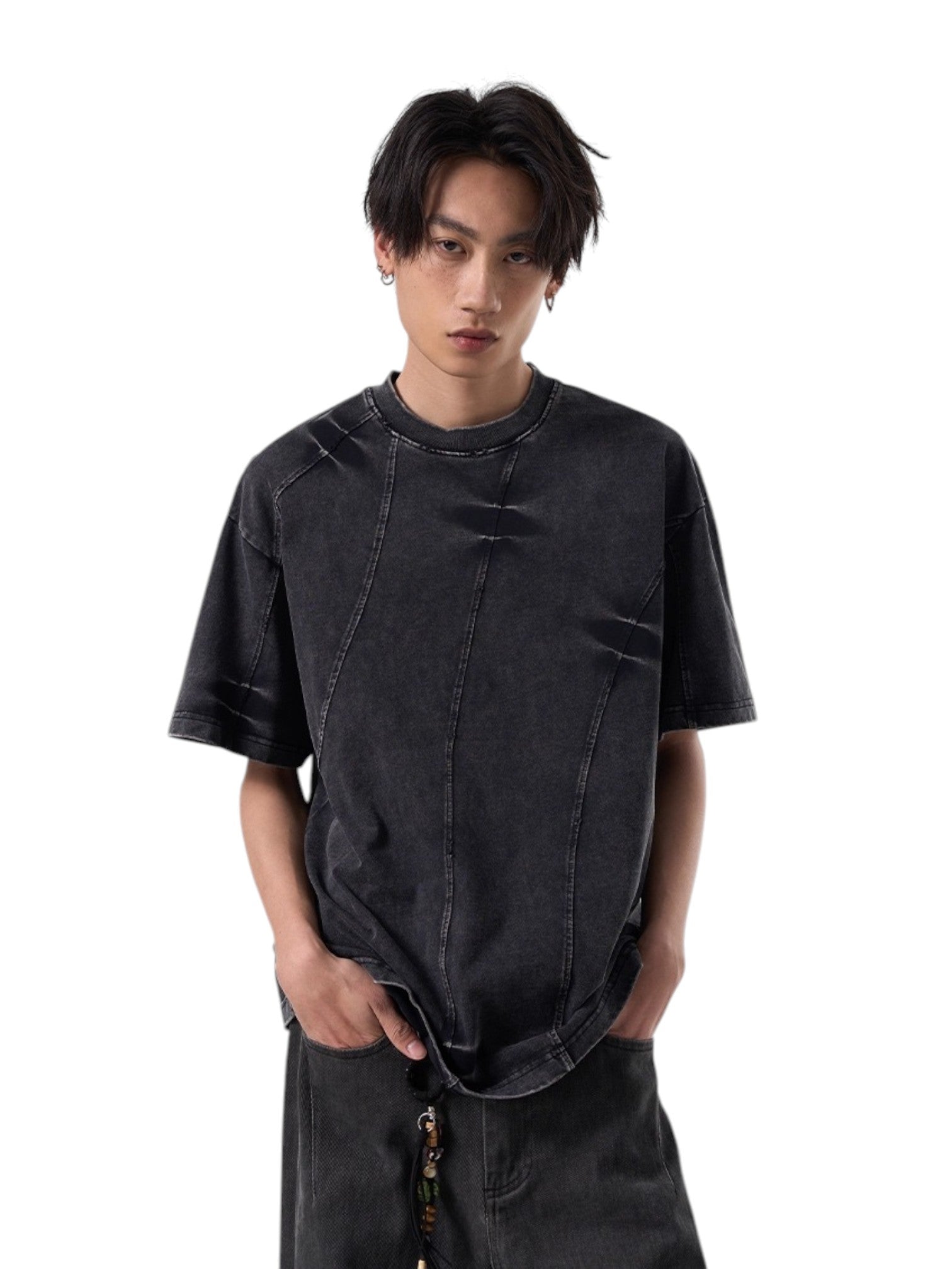 [ISIETS] DECONSTRUCTED WASHED T-SHIRT J0108