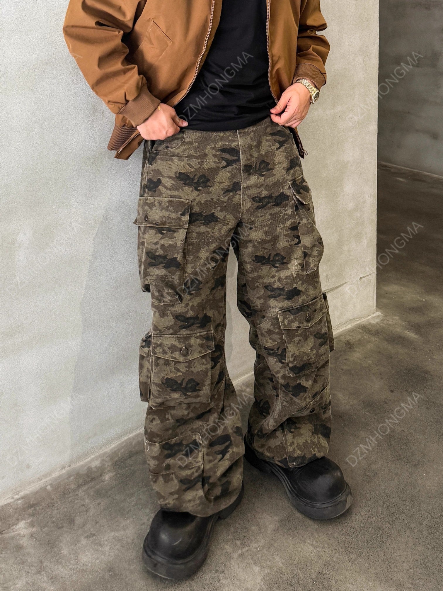 CAMO CARGO UTILITY TROUSERS B0183