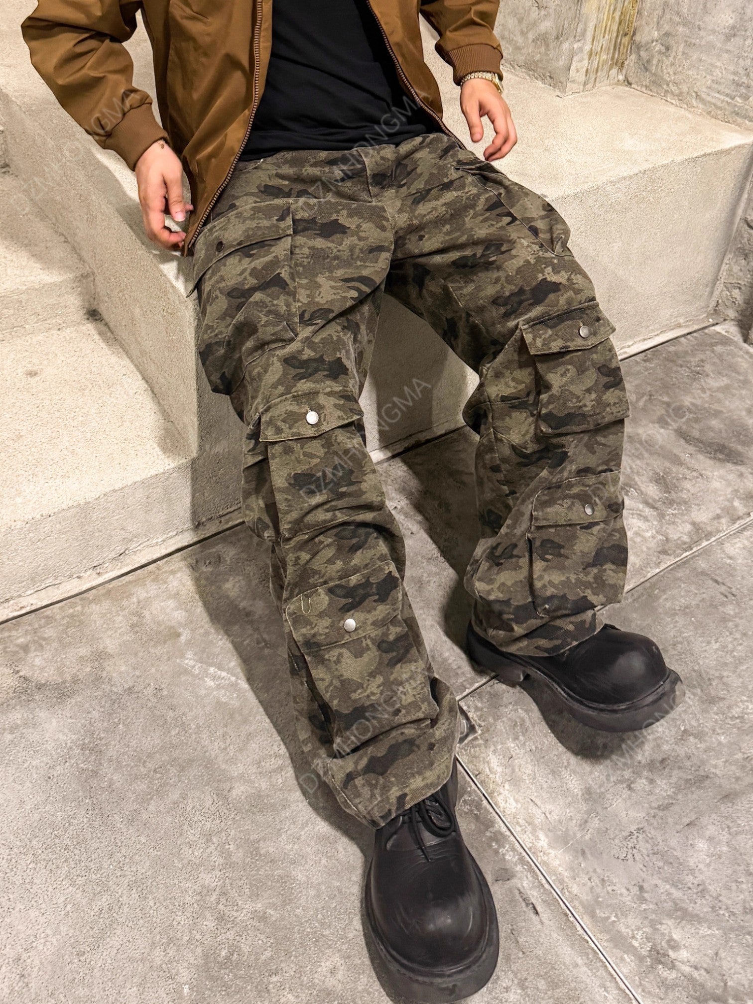 CAMO CARGO UTILITY TROUSERS B0183
