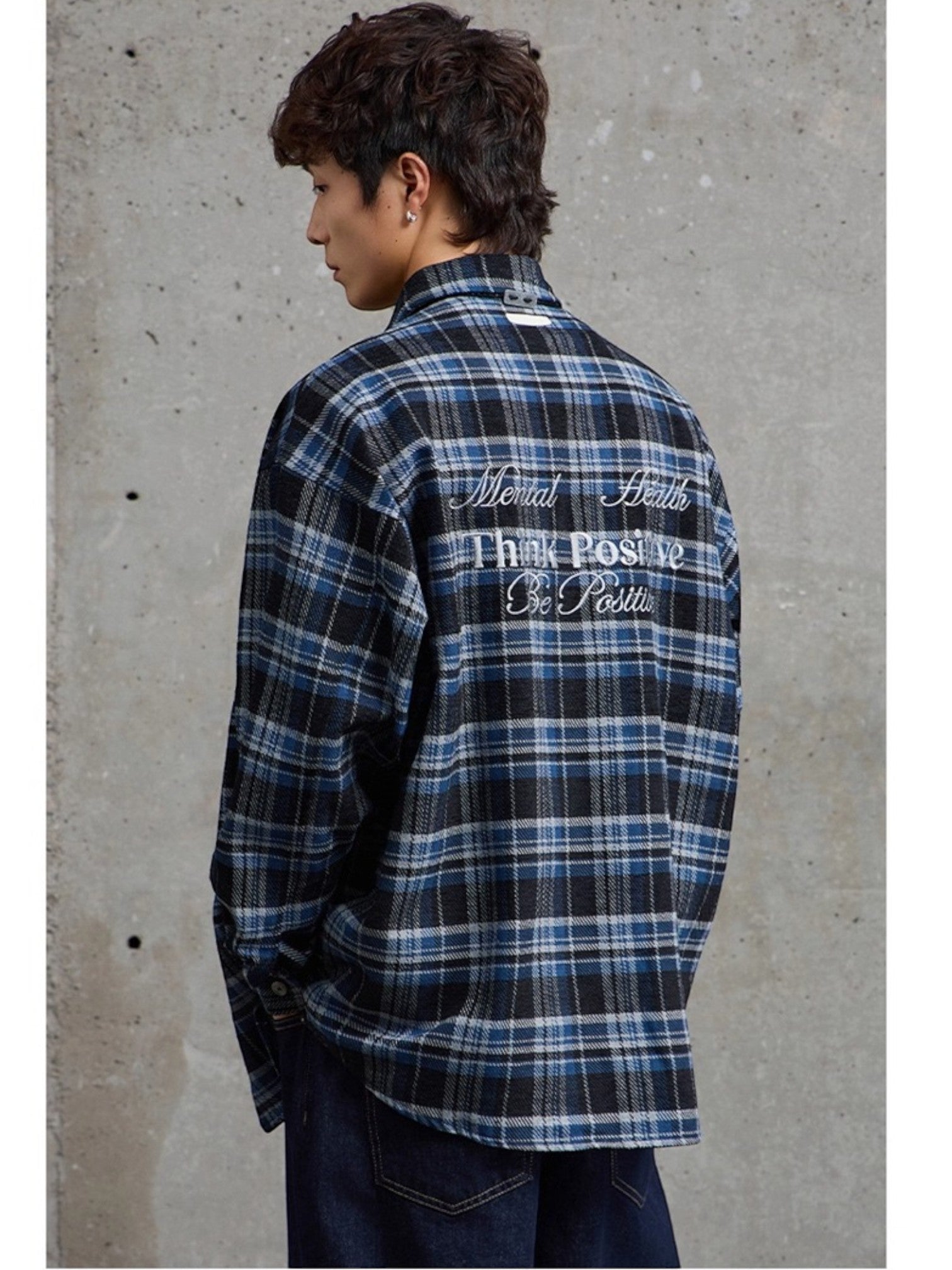 EMBROIDERED PLAID shirt S0075