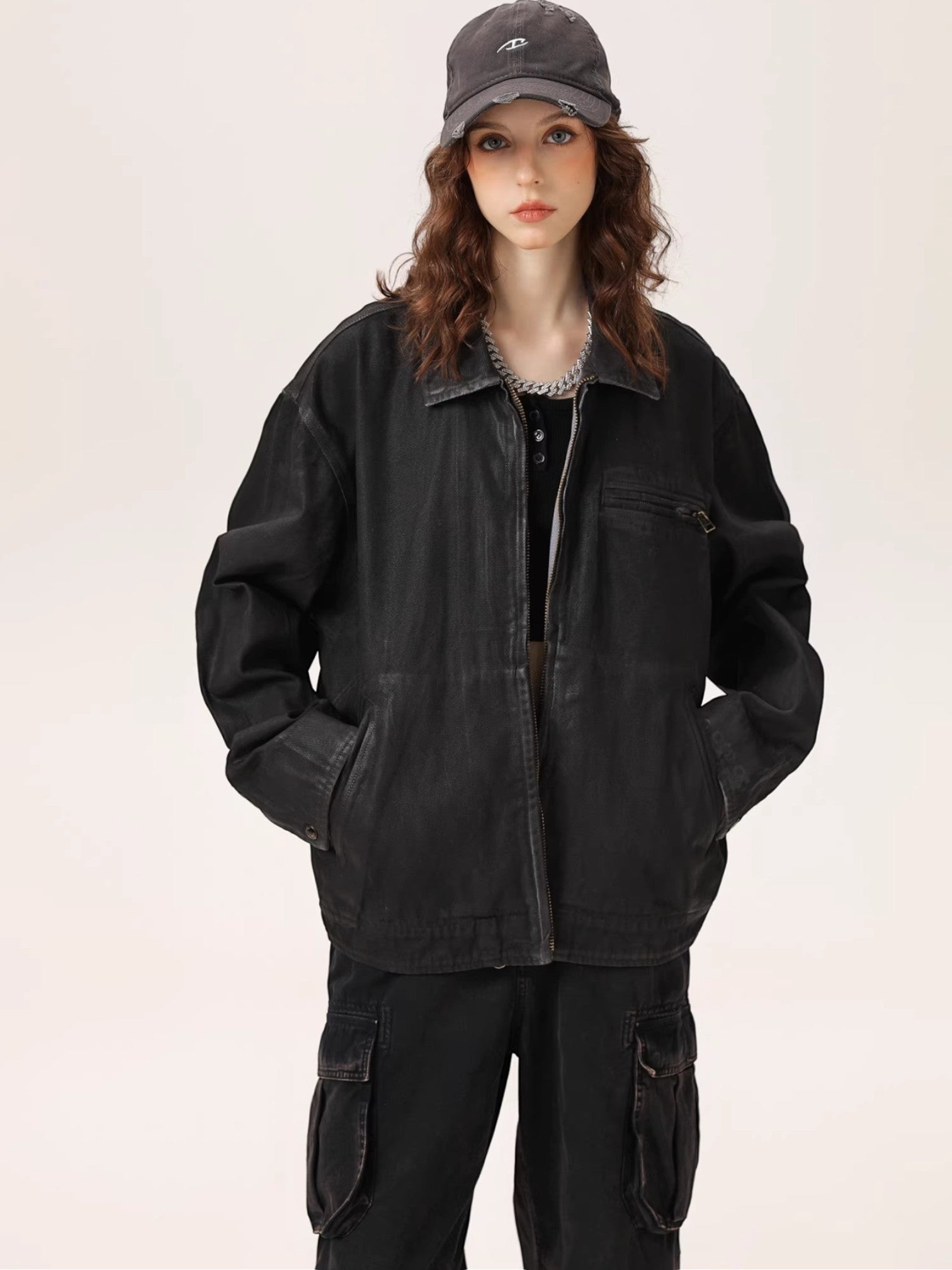 [ZETITI] DETROIT COLLAR-DYED JACKET T0187