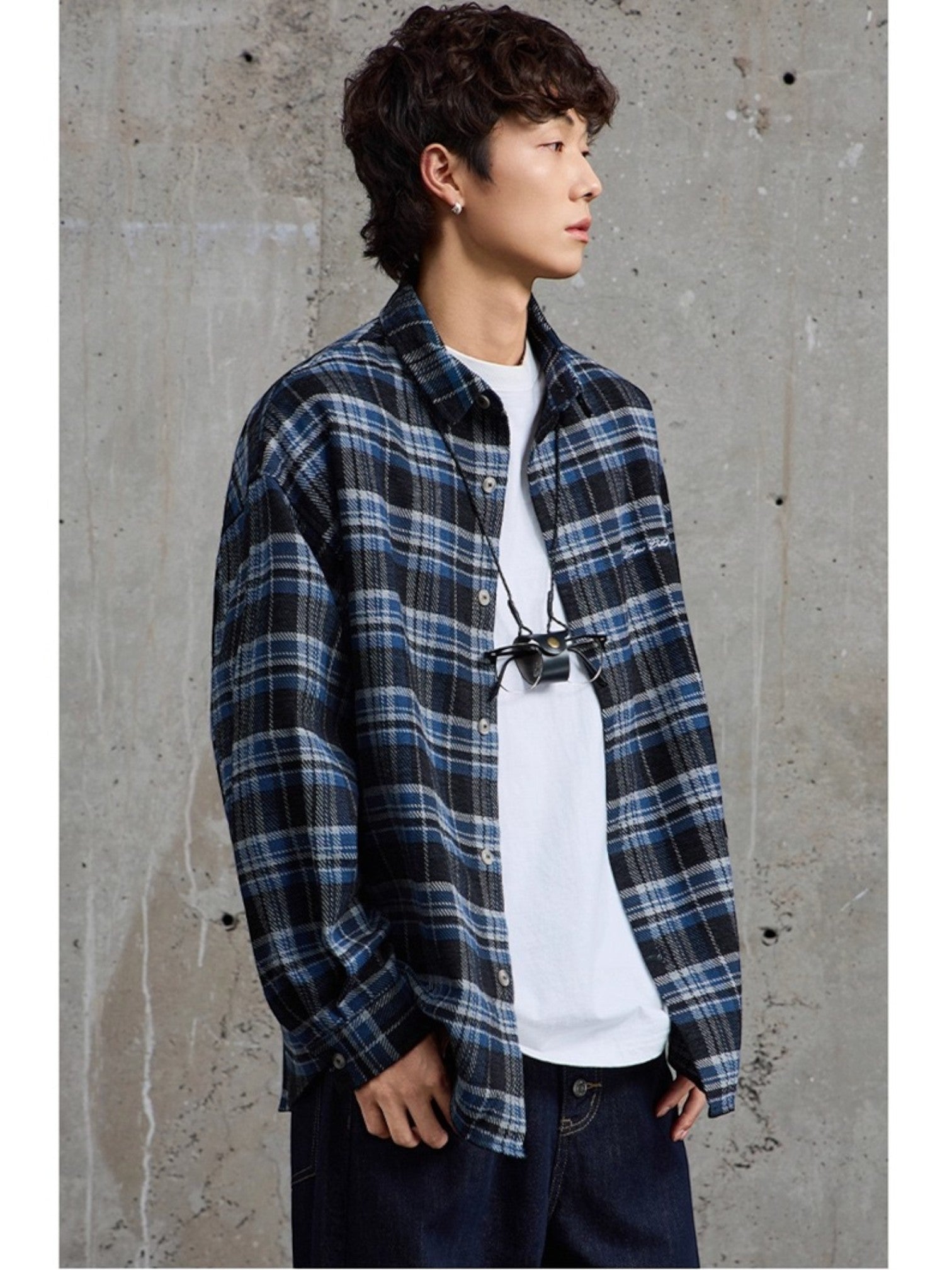 EMBROIDERED PLAID shirt S0075