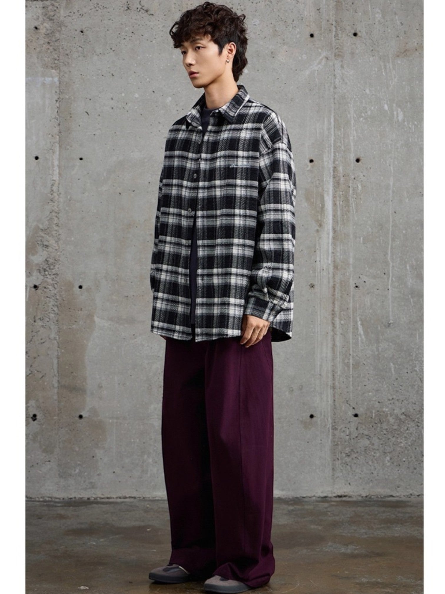 EMBROIDERED PLAID shirt S0075