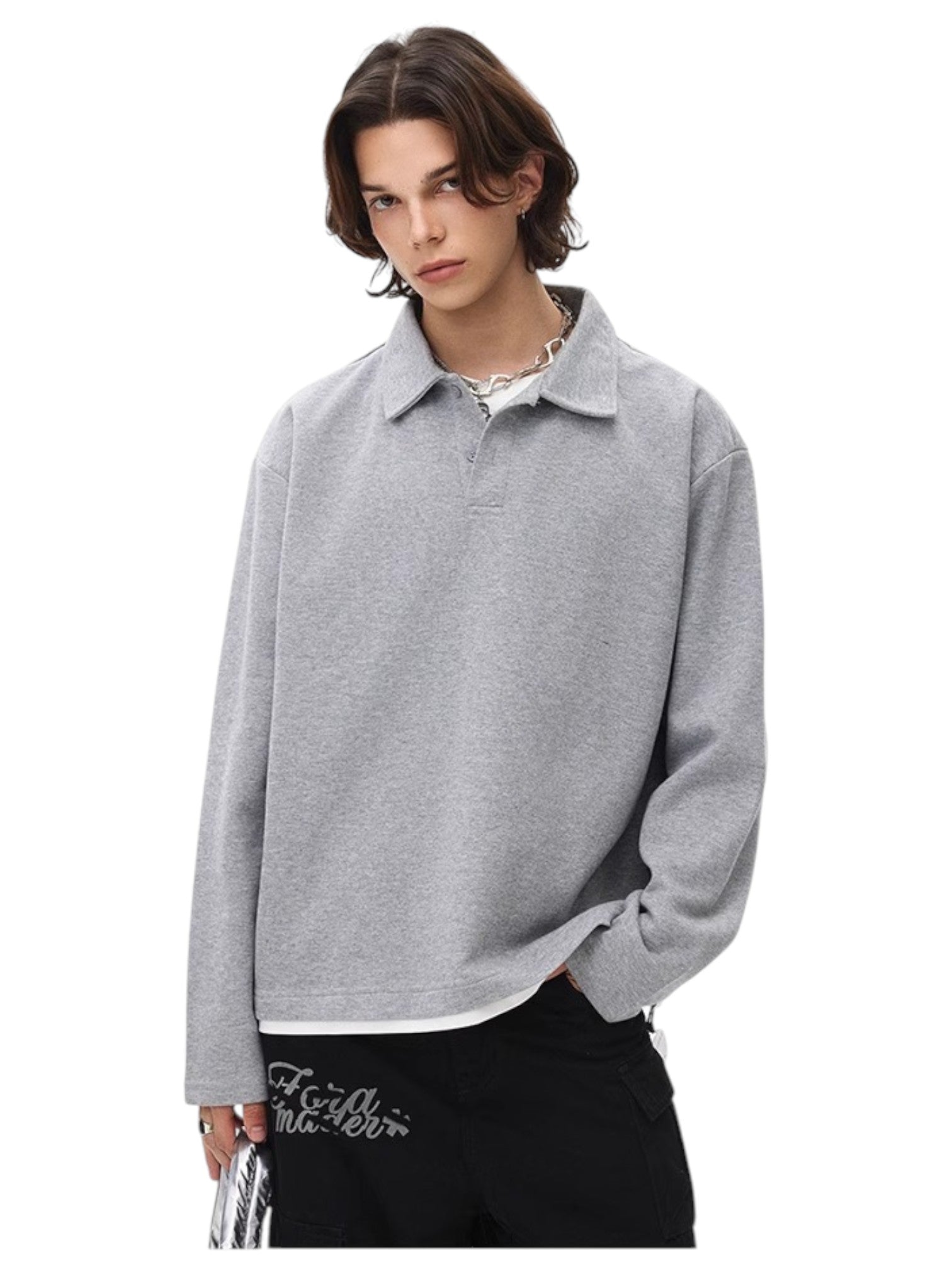 [BLAEXIT] BLAEXIT LAYERED-COLLAR POLO SHIRT J0146